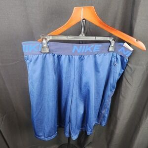 NIKE Men's DRY Training Shorts Dri-FIT Blue  Sz XL 9"  Zipper Front Pocket